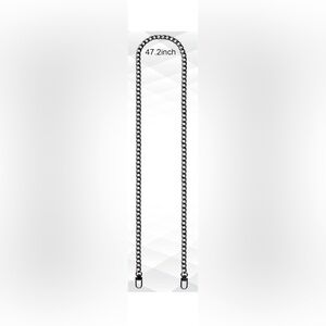 Gunmetal Black Iron Metal Chain Strap Wallet Purse Handbag Shoulder Crossbody